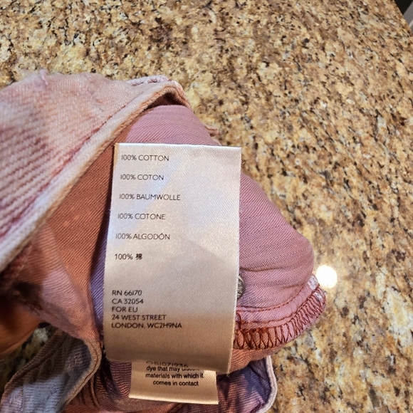 Free People Romeo Rolled Hem Cut Off Denim Jean Button Fly Shorts Mauve Pink 26 - Picture 9 of 11